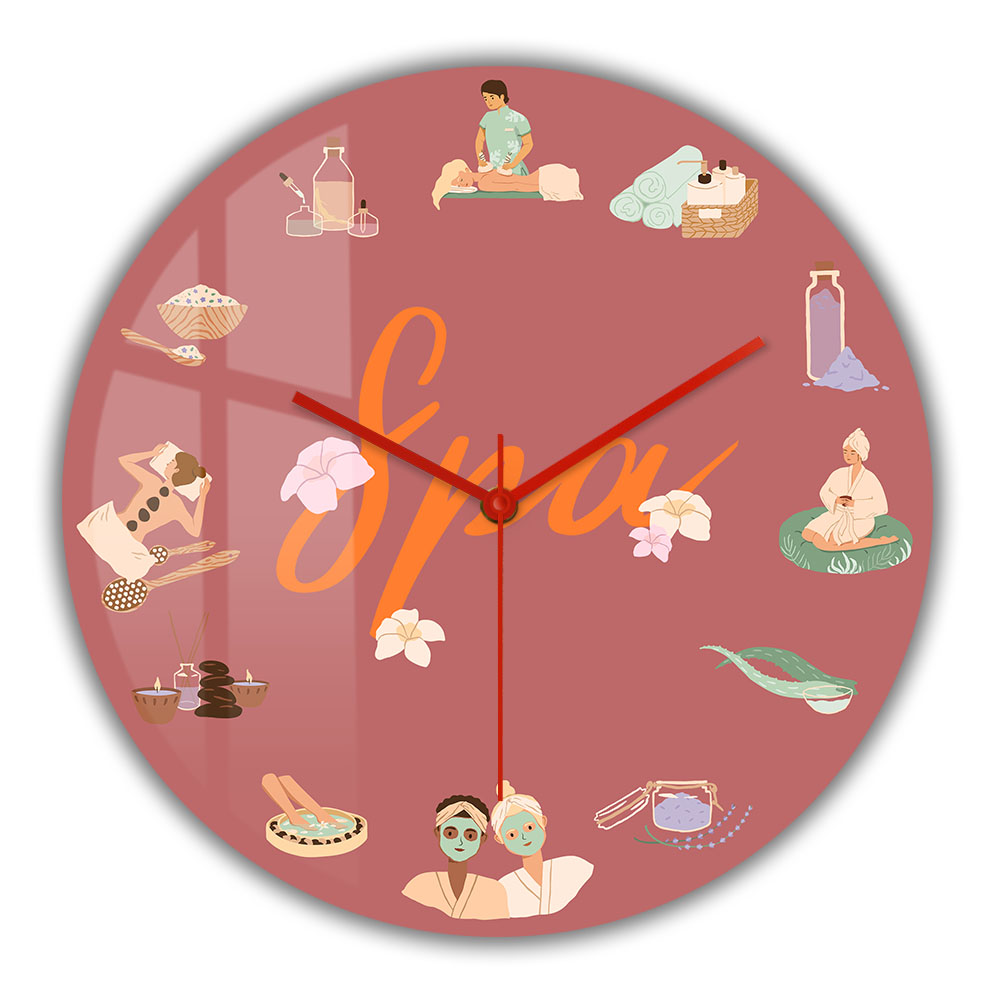 Spa And Wellness Center - Orologio da Parete Silenzioso al Quarzo